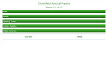 Tablet Screenshot of churchfieldsmedicalpractice.co.uk